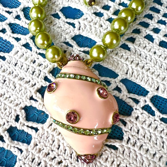 Heidi Daus 🐚SET: Fashion Conchous pink enamel & Swarovski crystals - Picture 4 of 13